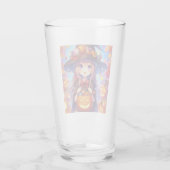 Niedlich Anime Halloween Hexe Glas (Rückseite)