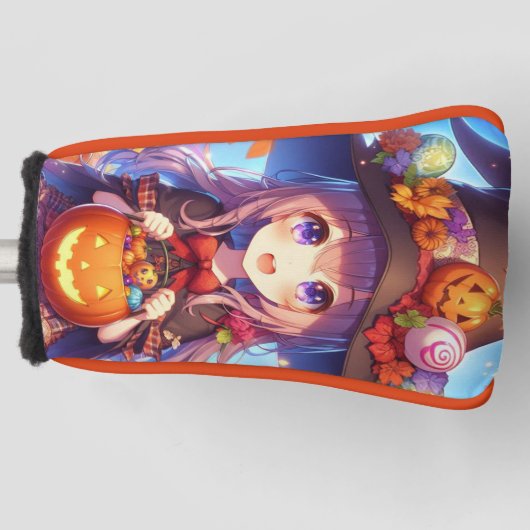 Niedlich Anime Halloween Hexe Golf Headcover (Vorderseite)