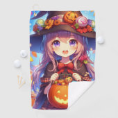 Niedlich Anime Halloween Hexe Golfhandtuch (Insitu)