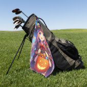 Niedlich Anime Halloween Hexe Golfhandtuch (Gras)