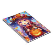 Niedlich Anime Halloween Hexe Notizblock (Rechte Seite)