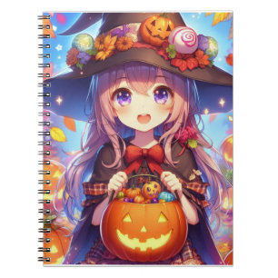 Niedlich Anime Halloween Hexe Notizblock