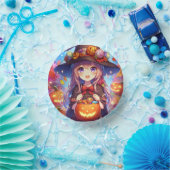 Niedlich Anime Halloween Hexe Pappteller (Party)