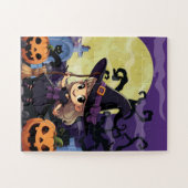 Niedlich Anime Halloween Hexe Puzzle (Horizontal)