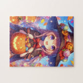 Niedlich Anime Halloween Hexe Puzzle (Horizontal)