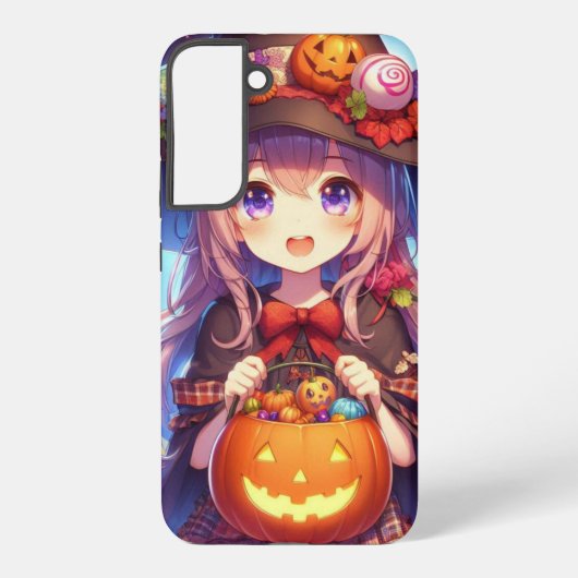 Niedlich Anime Halloween Hexe Samsung Galaxy Hülle (Rückseite)