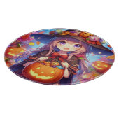 Niedlich Anime Halloween Hexe Schneidebrett (Ecke)