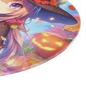 Niedlich Anime Halloween Hexe Schneidebrett (Ecke)