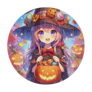Niedlich Anime Halloween Hexe Schneidebrett