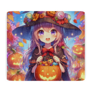 Niedlich Anime Halloween Hexe Schneidebrett