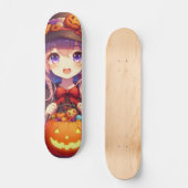 Niedlich Anime Halloween Hexe Skateboard (Vorderseite)
