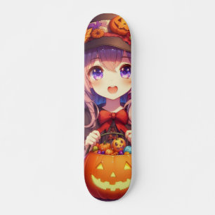 Niedlich Anime Halloween Hexe Skateboard
