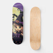 Niedlich Anime Halloween Hexe Skateboard (Vorderseite)