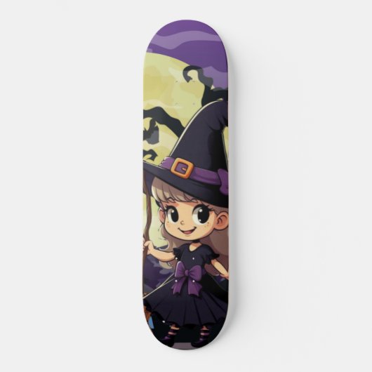 Niedlich Anime Halloween Hexe Skateboard (Vorderseite)