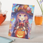 Niedlich Anime Halloween Hexe Sockelschild (In Situ)