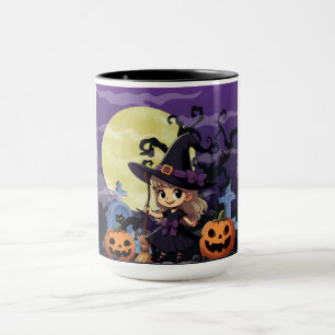 Niedlich Anime Halloween Hexe Tasse
