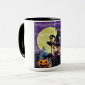 Niedlich Anime Halloween Hexe Tasse (Vorderseite Links)