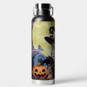 Niedlich Anime Halloween Hexe Trinkflasche (Vorderseite)
