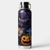 Niedlich Anime Halloween Hexe Trinkflasche (Rückseite)