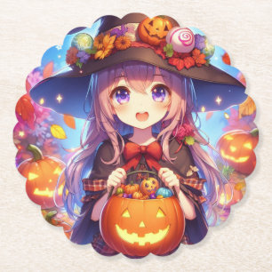 Niedlich Anime Halloween Hexe Untersetzer