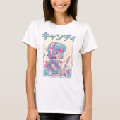 Niedlich Anime Japanese Girl T-Shirt (Vorderseite)