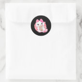 Niedlich Anime Kawaii Cat Boba Bubble Teatro Socia Runder Aufkleber (Tasche)