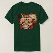 Niedlich Anime Kawaii Fox Eating Ramen Noodles Pre T-Shirt (Design vorne)