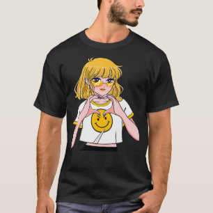 Niedlich Anime Kawaii Herz I Liebe Sie T-Shirt