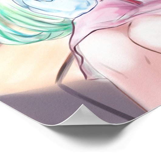 Niedlich Anime Little Girl Illustration Poster (Ecke)