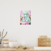 Niedlich Anime Little Girl Illustration Poster (Küche)