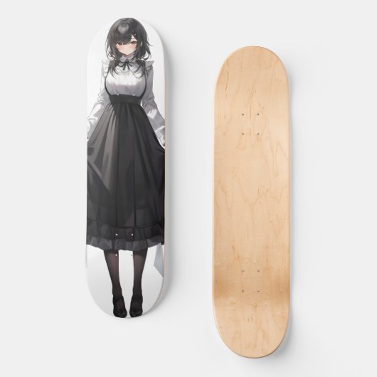 Niedlich Anime Maid Skateboard (Vorderseite)