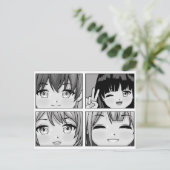 Niedlich Anime Postkarte (Stehend Vorderseite)