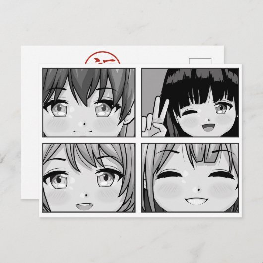 Niedlich Anime Postkarte (Vorne/Hinten)