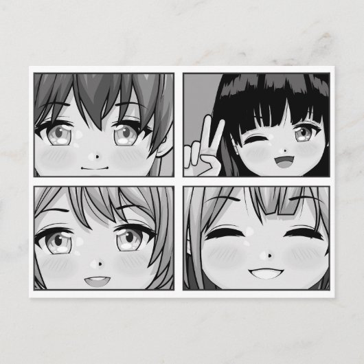 Niedlich Anime Postkarte (Vorderseite)