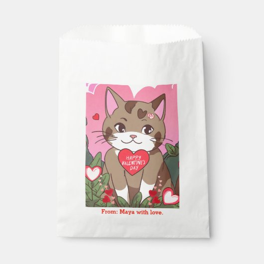Niedlich Anime Valentine Cat Geschenktütchen (Vorderseite)