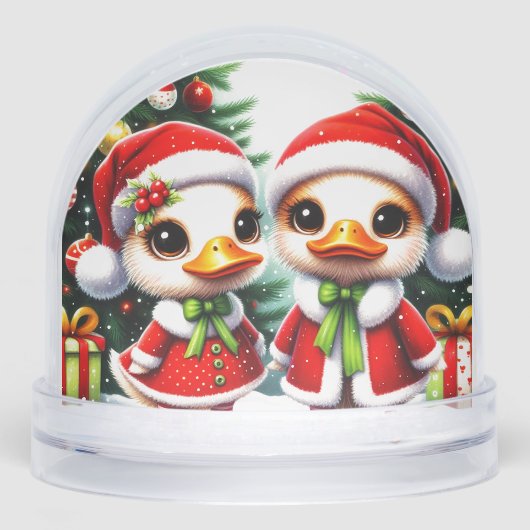 Niedlich animierte Enten Schneeglobe Schneekugeln (Vorderseite)
