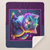 Niedlich animierte Kitten Sherpadecke (Vorderseite)