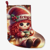 Niedlich animierte Puppe Großer Weihnachtsstrumpf (Vorderseite)