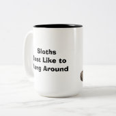 Niedlich animierte Sloth Zweifarbige Tasse (Vorderseite Links)