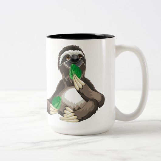 Niedlich animierte Sloth Zweifarbige Tasse (Rechts)