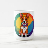 Niedlich animierte Welpe mit Collar Kaffeetasse (Mittel)