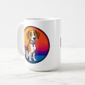 Niedlich animierte Welpe mit Collar Kaffeetasse (Vorderseite Links)