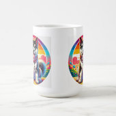 Niedlich animierte Welpe mit Collar Kaffeetasse (Mittel)