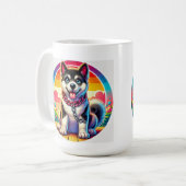 Niedlich animierte Welpe mit Collar Kaffeetasse (Vorderseite Links)
