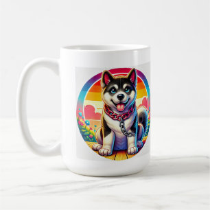 Niedlich animierte Welpe mit Collar Kaffeetasse