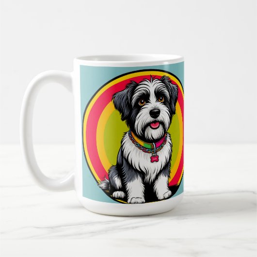 Niedlich animierte Welpe mit Collar Kaffeetasse (Links)