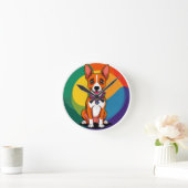 Niedlich animierte Welpe mit Collar Runde Wanduhr (Zuhause)