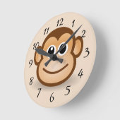 Niedlich animierter Affe Runde Wanduhr (Winkel)