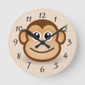 Niedlich animierter Affe Runde Wanduhr (Vorderseite)