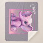 Niedlich animierter Baby-Elephant Sherpadecke (Vorderseite)